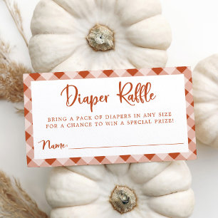 A Little Cutie Pie Fall Baby Shower Diaper Raffle Enclosure Card