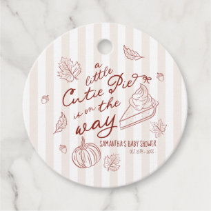 A Little Cutie Pie Fall Baby Shower Pumpkin Favour Tags