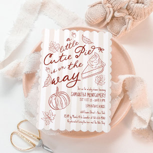 A Little Cutie Pie Fall Baby Shower Rustic Invitation