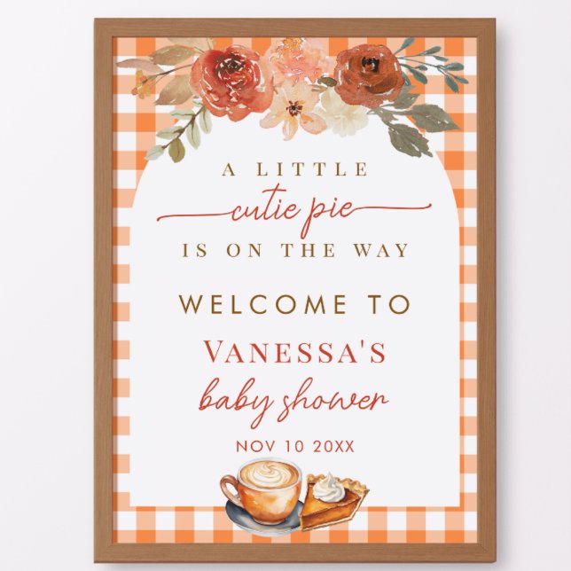 A Little Cutie Pie Fall Baby Shower Welcome Sign (Creator Uploaded)