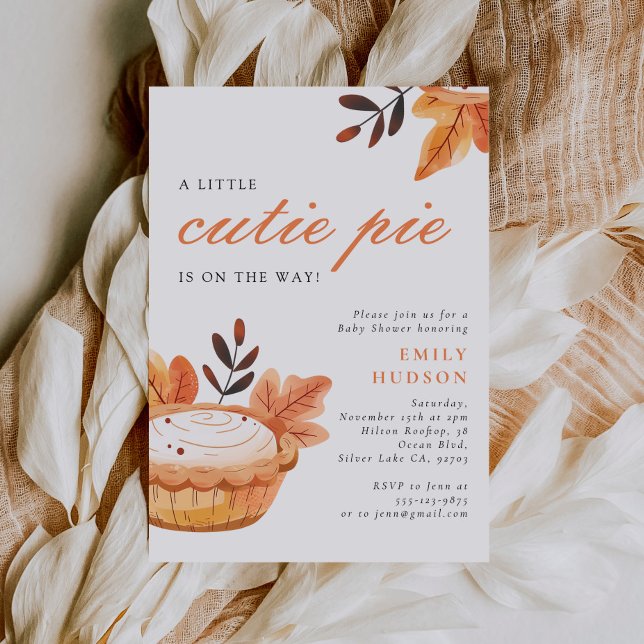 A Little Cutie Pie Fall Floral Baby Shower Invitation (Creator Uploaded)