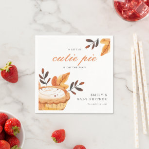 A Little Cutie Pie Fall Floral Baby Shower Napkin