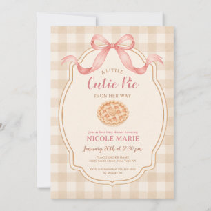 A Little Cutie Pie Fall Gingham Baby Shower Invitation