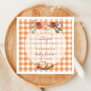 A Little Cutie Pie Floral Fall Themed Baby Shower Napkin