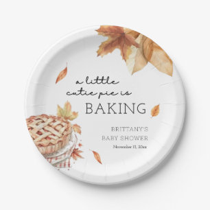 A Little Cutie Pie Is Baking Autumn Baby Shower  Paper Plate