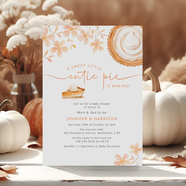 A Little Cutie Pie Is Baking | Baby Shower Invitation (Creator Uploaded)