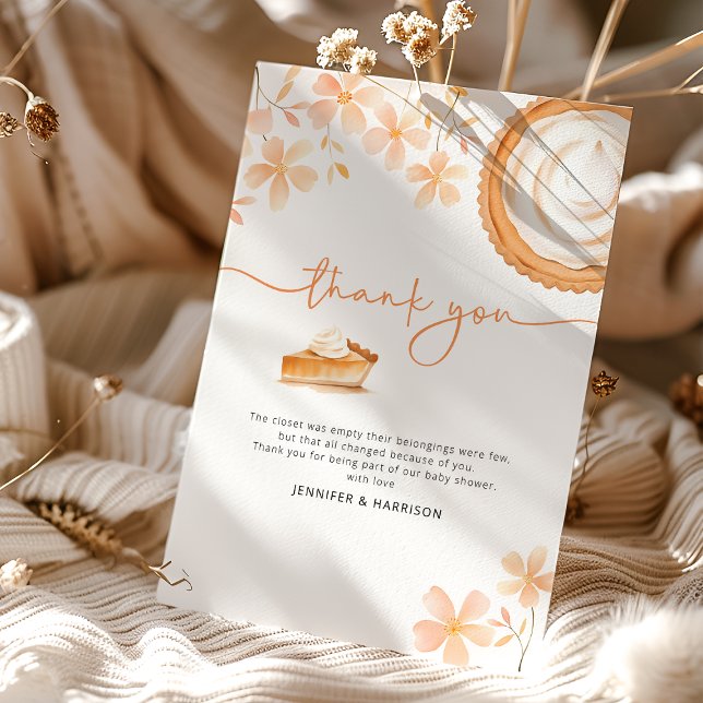 A Little Cutie Pie Is Baking | Baby Shower Thank You Card (Creator Uploaded)