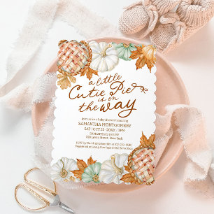 A Little Cutie Pie Is On The Way Baby Shower Invitation