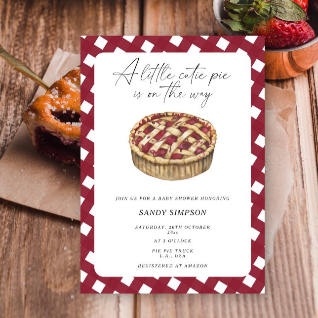 A Little Cutie Pie is on the way Baby Shower Invitation (Creator Uploaded)