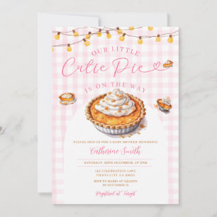 A little Cutie Pie is on the way Baby Shower Pink Invitation