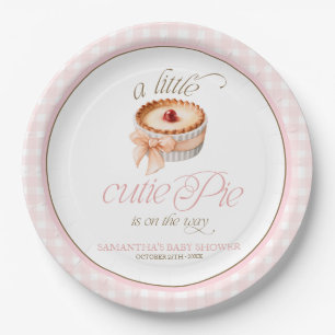 A Little Cutie Pie Personalised Baby Shower Paper Plate