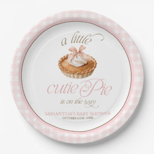 A Little Cutie Pie Personalised Baby Shower Paper Plate