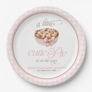 A Little Cutie Pie Personalised Baby Shower Paper Plate