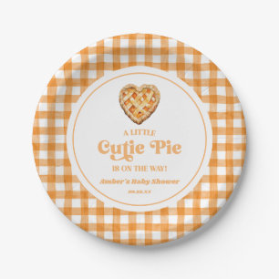 A Little Cutie Pie Retro Baby Shower Paper Plate