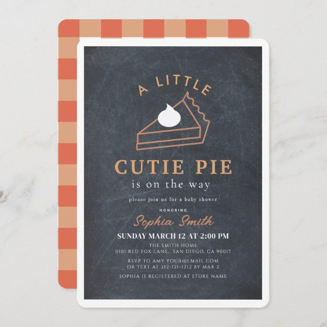 A Little Cutie Pie Thanksgiving Baby Shower Invitation (Front/Back)