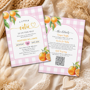 A Little Cutie Pink All in One Baby Shower Invitation