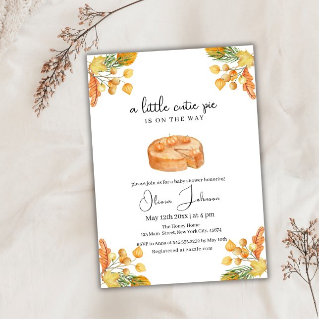A Little Cutie Pumpkin Pie Fall Baby Shower Invitation (A Little Cutie Pumpkin Pie Fall Baby Shower Invitation)