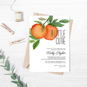 A Little Cutie Watercolor Citrus Baby Shower Invitation