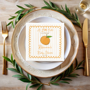 A little cutie whimsical citrus baby shower napkin