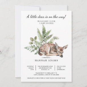 A Little Dear Is On The Way Baby Shower Invitation