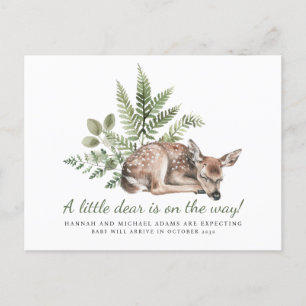 A Little Dear Is On The Way Pregnancy Announcement Postcard
