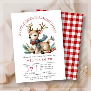 A Little Deer Christmas Reindeer Baby Shower  Invitation