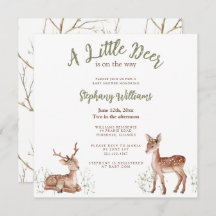 A Little Deer is on the way Baby Shower Invitation