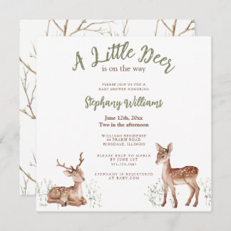 A Little Deer is on the way Baby Shower Invitation