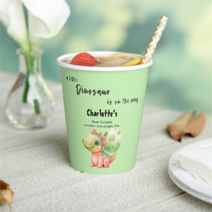 A Little Dinosaur Is On the Way Baby Shower Paper Cups