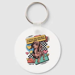 A Little Dog Can Hold A Great Home Together Key Ring