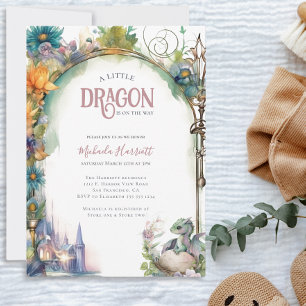 A Little Dragon is on the Way Baby Shower Invitation