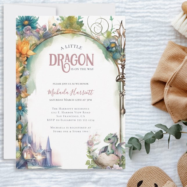 A Little Dragon is on the Way Baby Shower Invitation (Creator Uploaded)