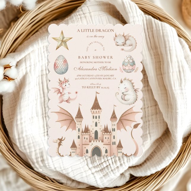 A Little Dragon is on the Way Baby Shower Invitation (Creator Uploaded)