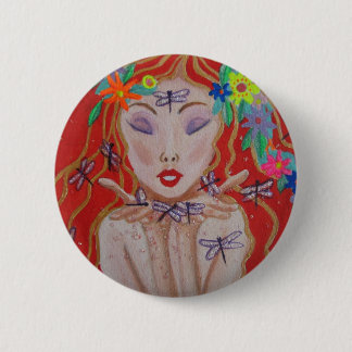 A Little Dragonfly Spell Button Pin
