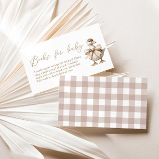 A Little Duckling Baby Shower Books For Baby Enclosure Card