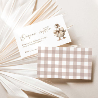 A Little Duckling Baby Shower Diaper Raffle Enclosure Card