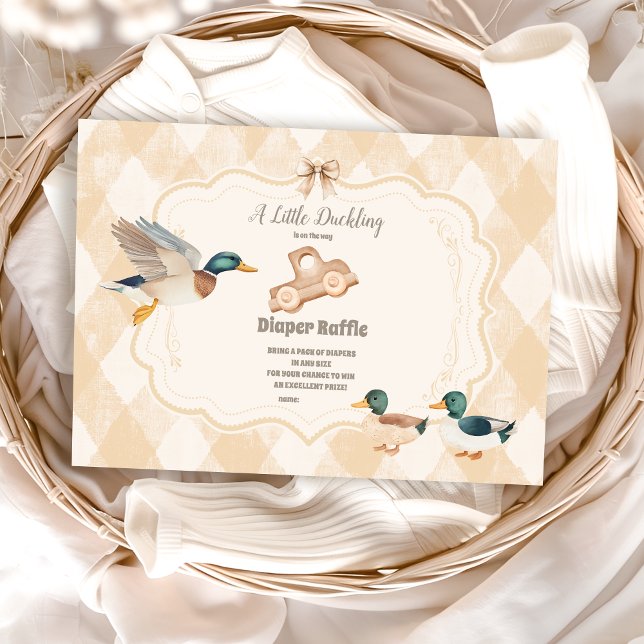 A Little Duckling Baby Shower Diapper Raffle Enclosure Card (Creator Uploaded)