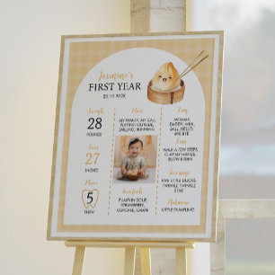 A Little Dumpling Birthday Party Milestone Sign