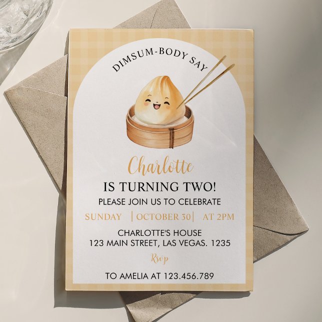 A Little Dumpling First Birthday Party Invitation (Creator Uploaded)
