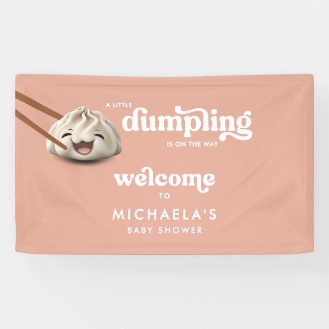A Little Dumpling Is On The Way Baby Shower Banner (Horizontal)