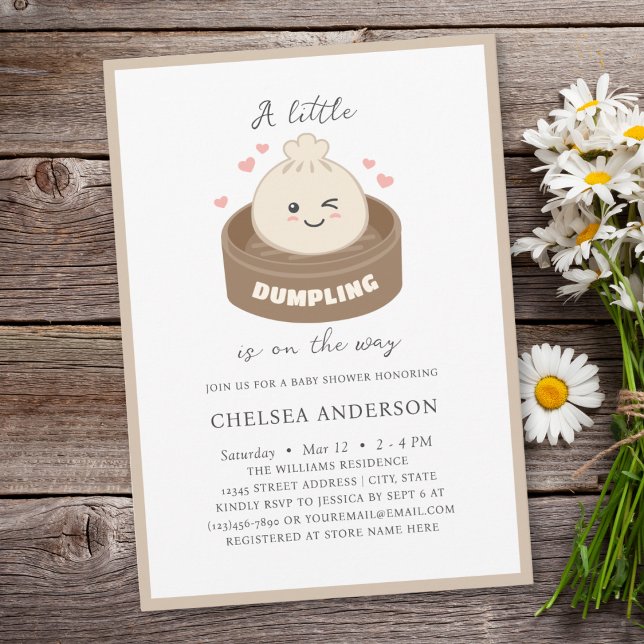 A Little Dumpling is On The Way Baby Shower Invitation (Creator Uploaded)