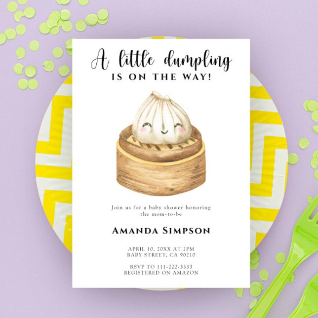 A little dumpling is on the way baby shower invitation (Creator Uploaded)