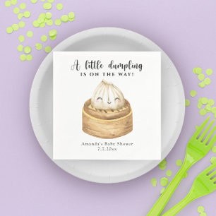 A little dumpling is on the way baby shower napkin