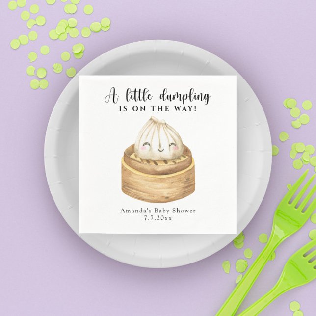A little dumpling is on the way baby shower napkin (Creator Uploaded)