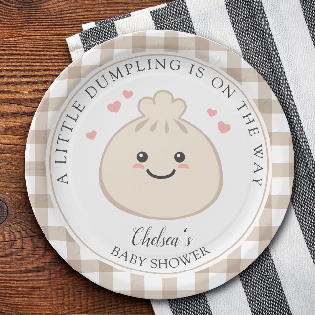 A Little Dumpling is On The Way Baby Shower Paper Plate (Creator Uploaded)