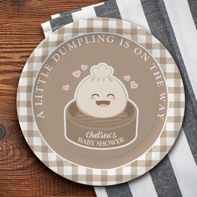 A Little Dumpling is On The Way Baby Shower Paper Plate (Creator Uploaded)