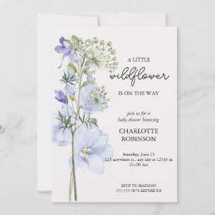 A Little Elegant Wildflower Girl Baby Shower Invitation