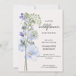 A Little Elegant Wildflower Girl Baby Shower Invitation