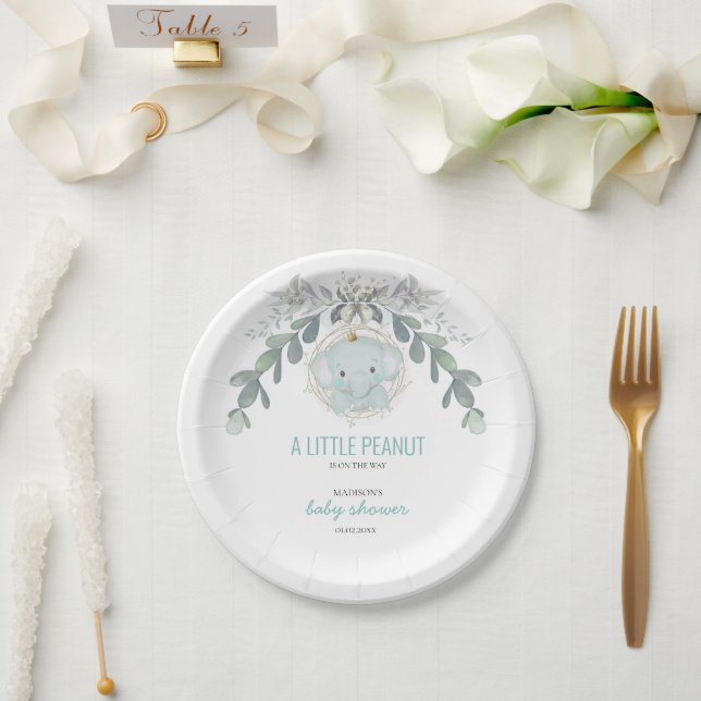 A Little Elephant Boy Baby Shower  Paper Plate (Wedding)
