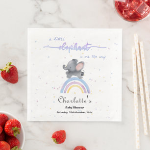 A Little Elephant Is On The Way Baby Shower Napkin